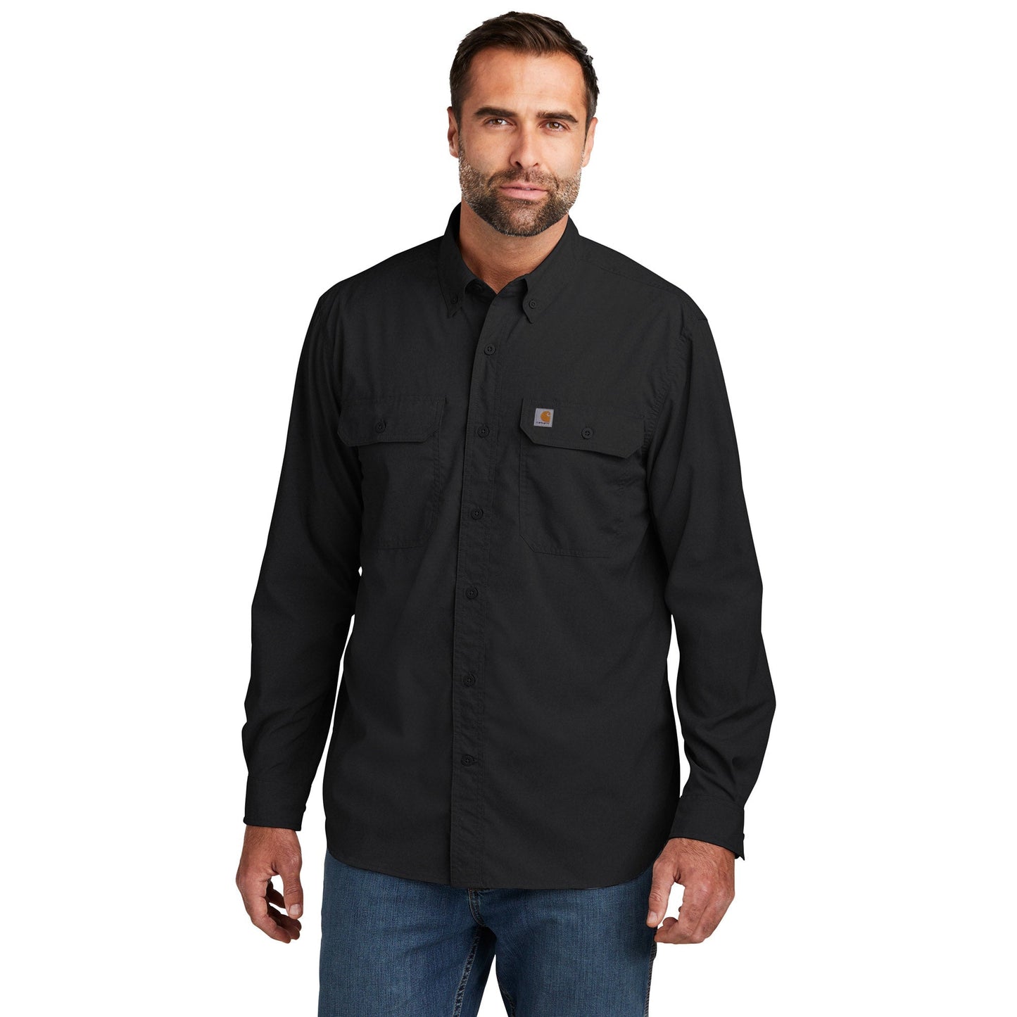 Black Button Up Shirts - Carhartt - Comfortable Design