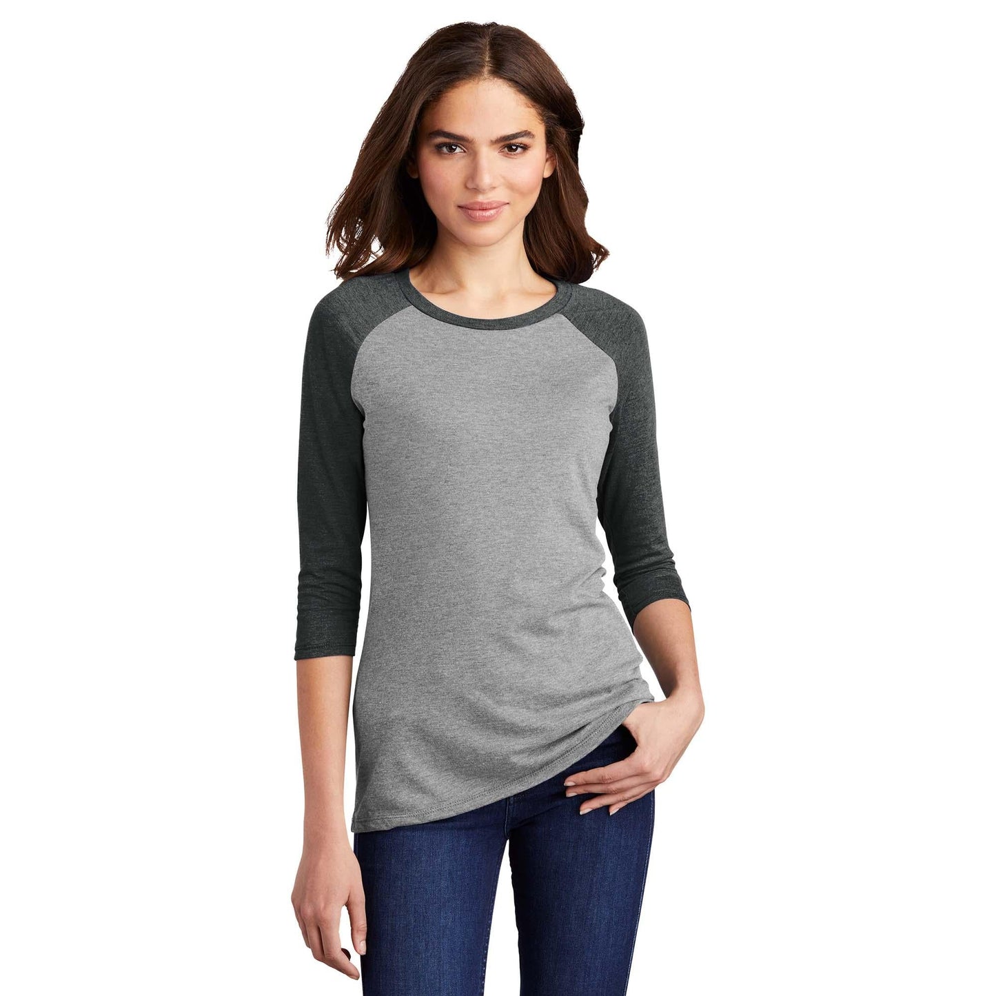 Grey Frost/White T-Shirt - District - Soft Blend - Unique Style