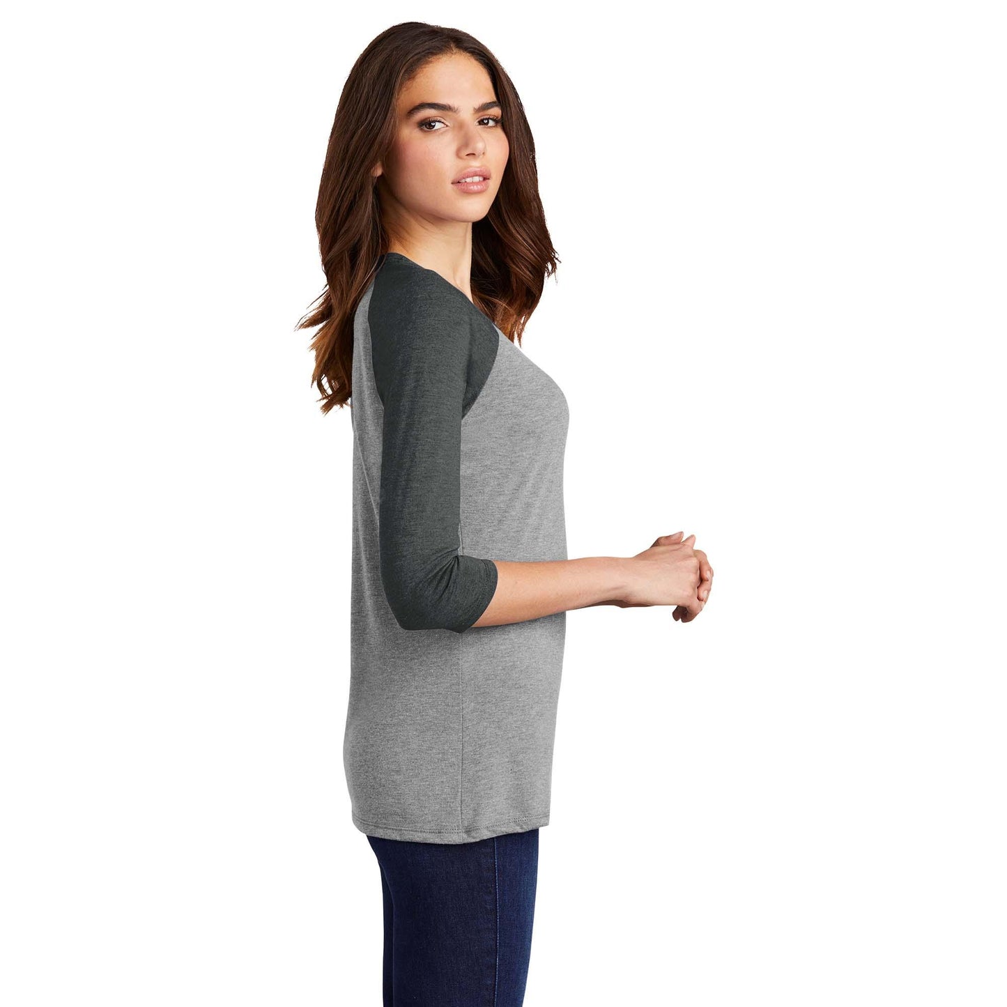 Grey Frost/White T-Shirt - District - Soft Blend - Unique Style