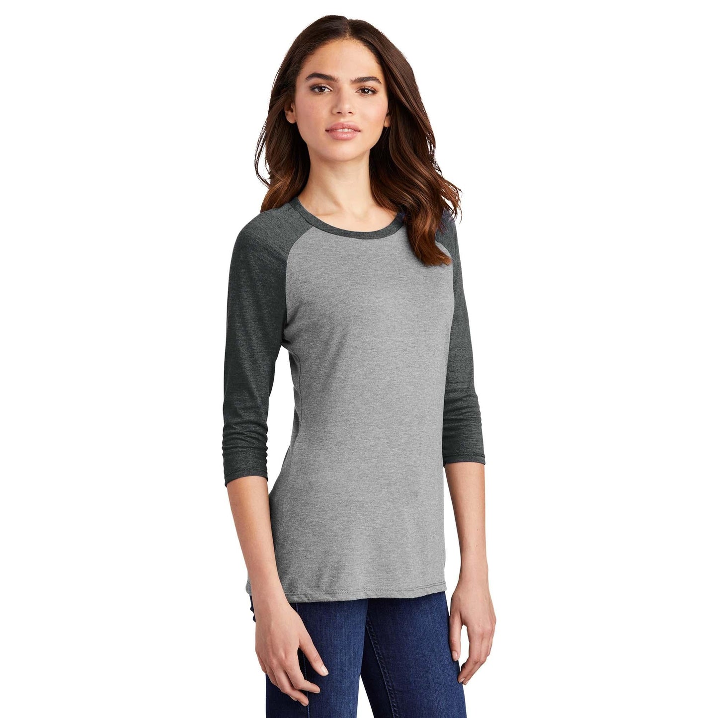 Grey Frost/White T-Shirt - District - Soft Blend - Unique Style