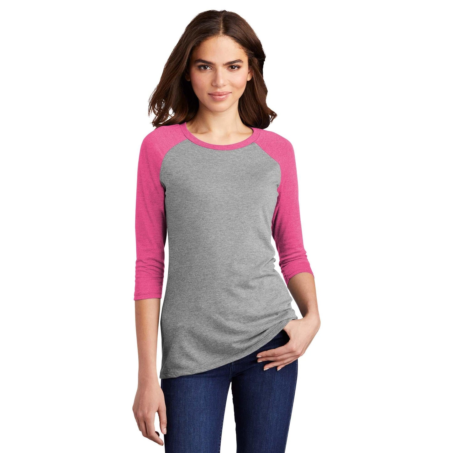 Grey Frost/White T-Shirt - District - Soft Blend - Unique Style
