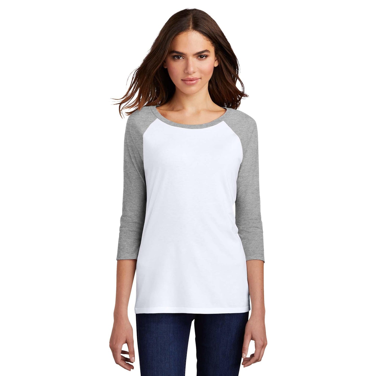 Grey Frost/White T-Shirt - District - Soft Blend - Unique Style