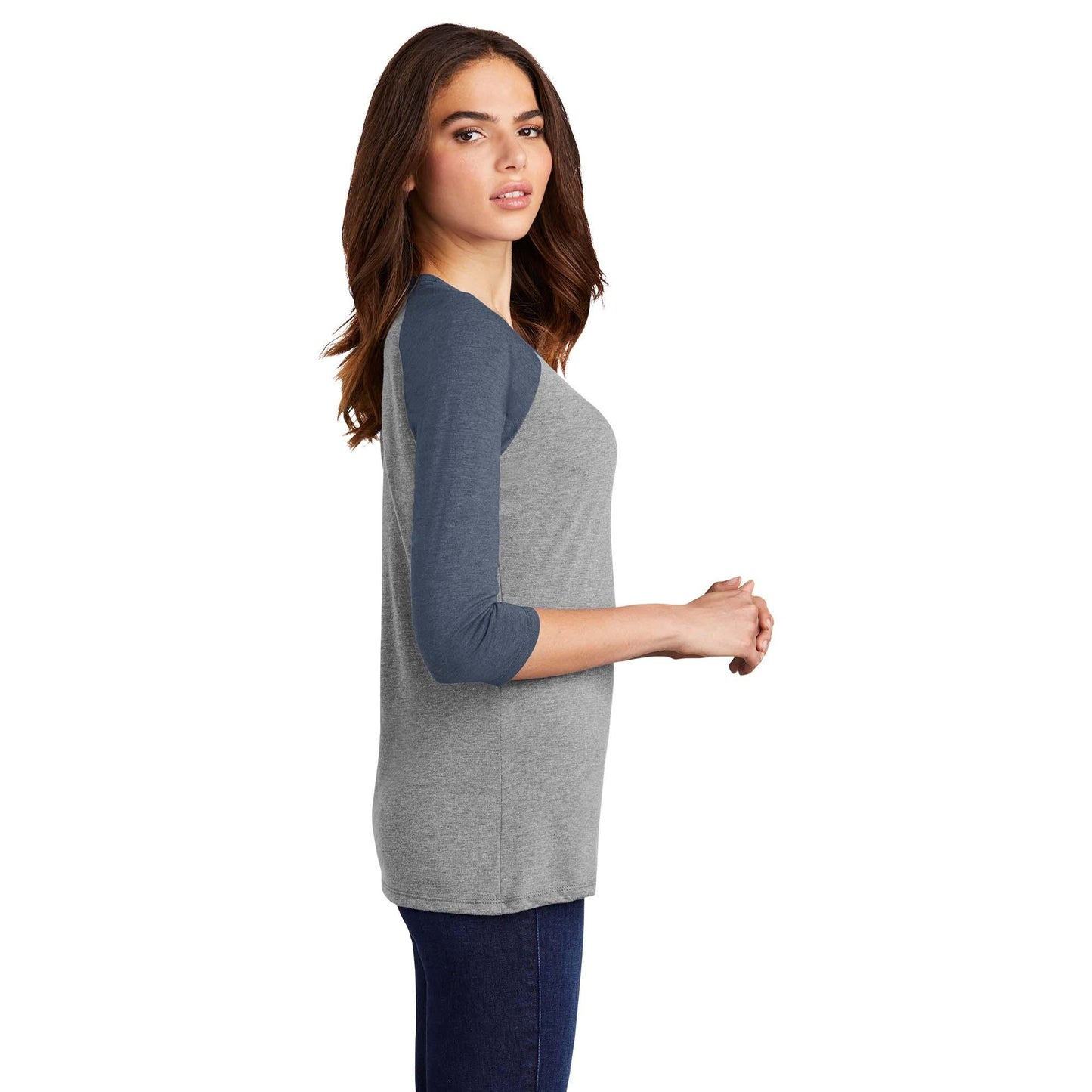Grey Frost/White T-Shirt - District - Soft Blend - Unique Style