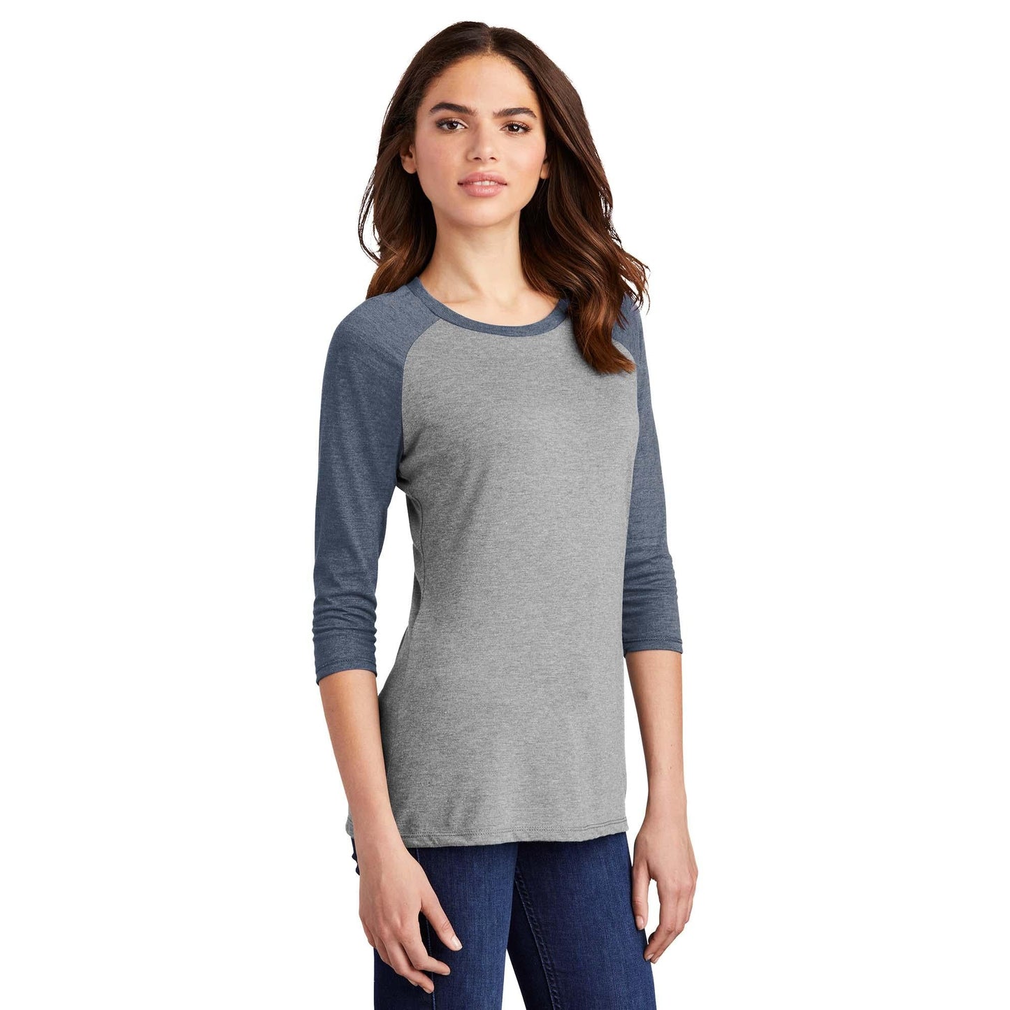 Grey Frost/White T-Shirt - District - Soft Blend - Unique Style