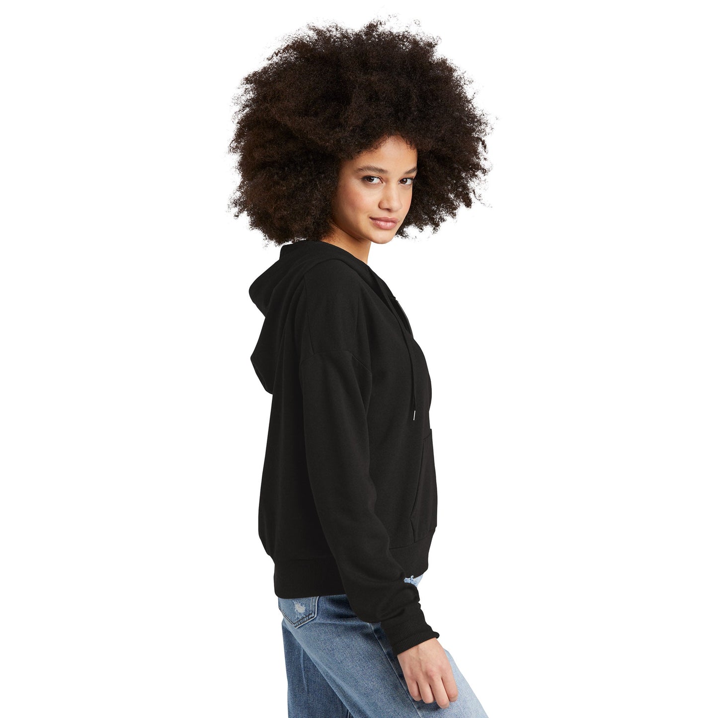 Black Sweatshirts - District - Soft Fleece Hoodie - Comfortable