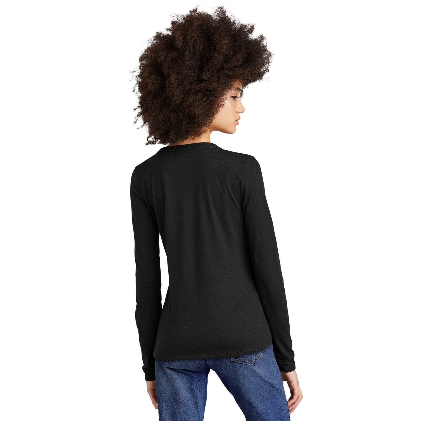 Black T-Shirts - District - Soft Long Sleeve Tee - Comfortable