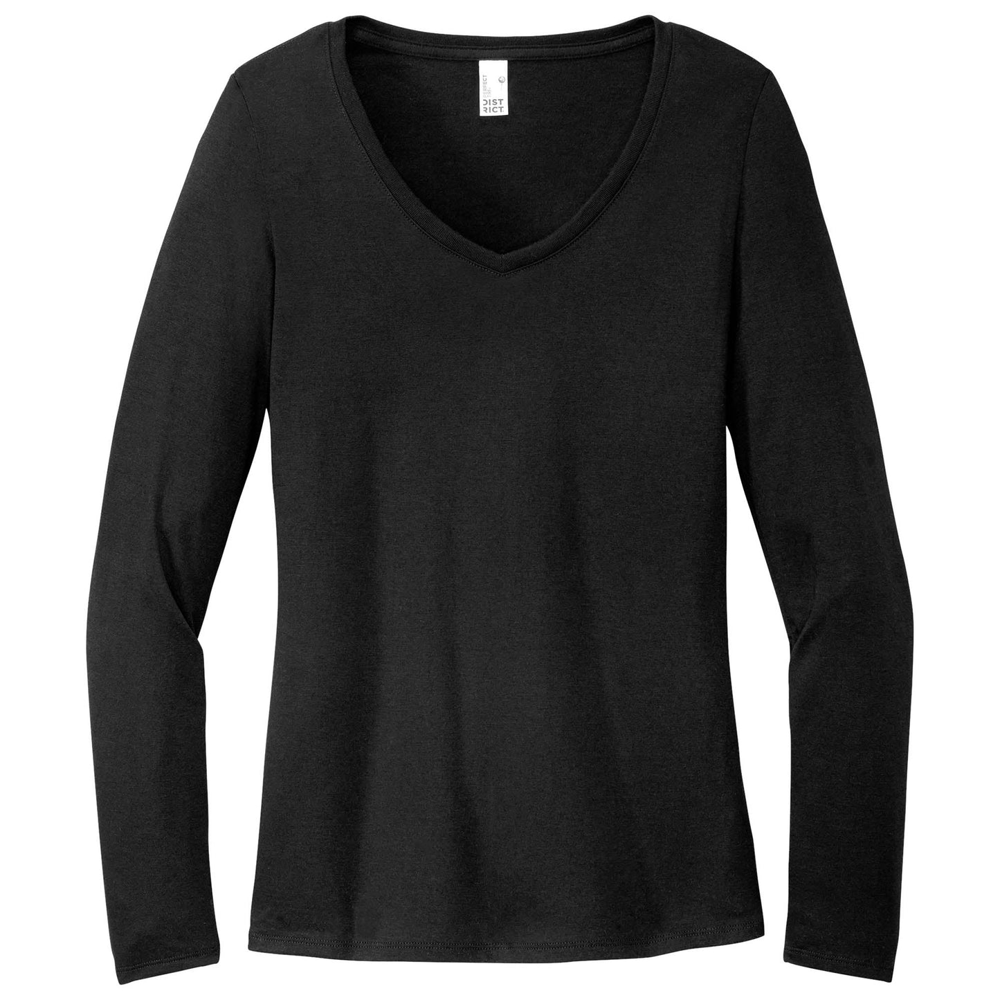 Black T-Shirts - District - Soft Long Sleeve Tee - Comfortable