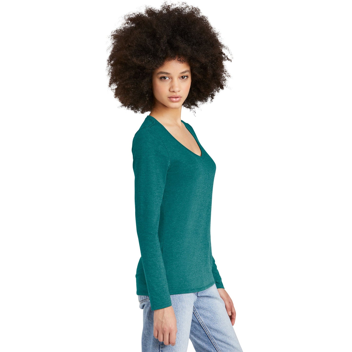 Black T-Shirts - District - Soft Long Sleeve Tee - Comfortable