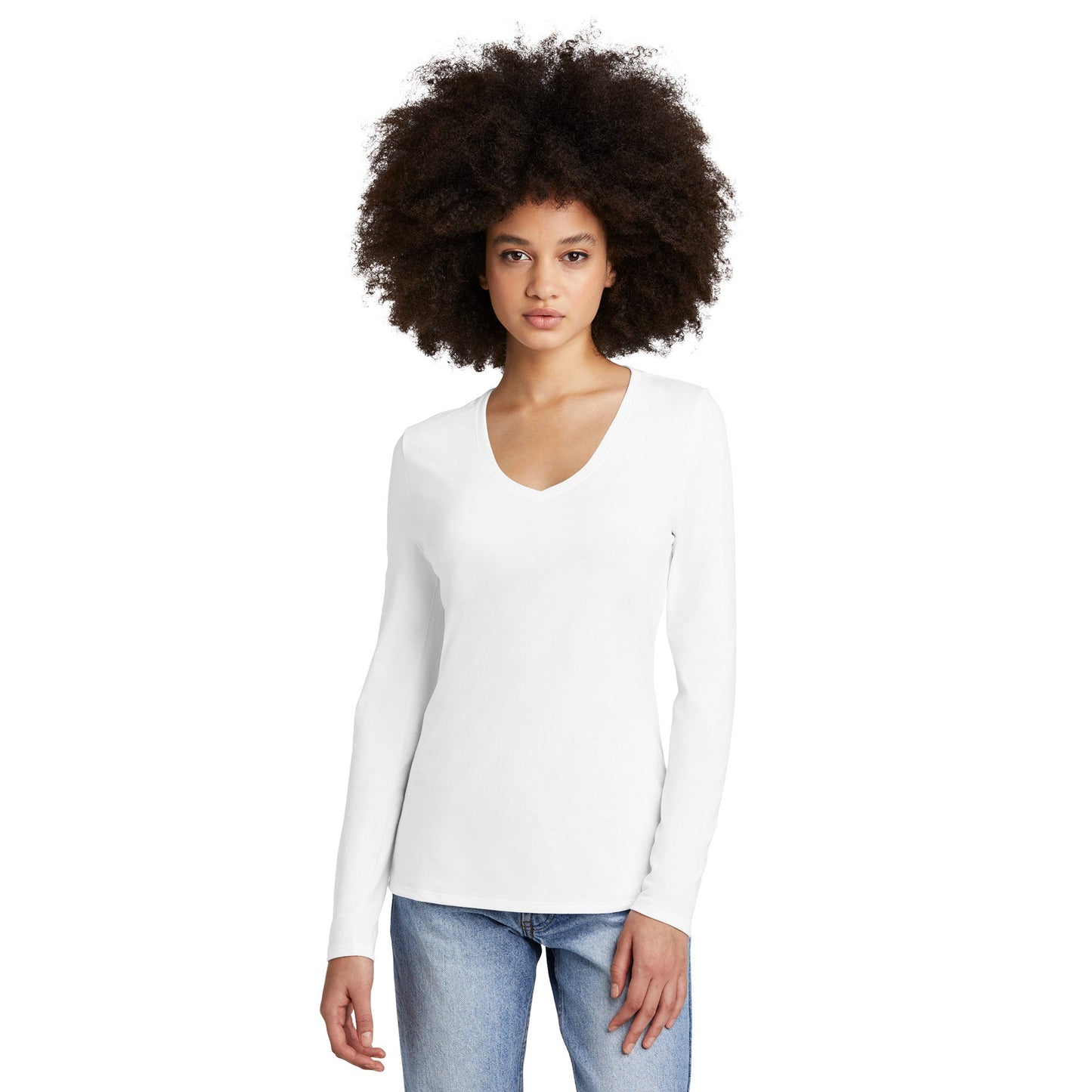 Black T-Shirts - District - Soft Long Sleeve Tee - Comfortable