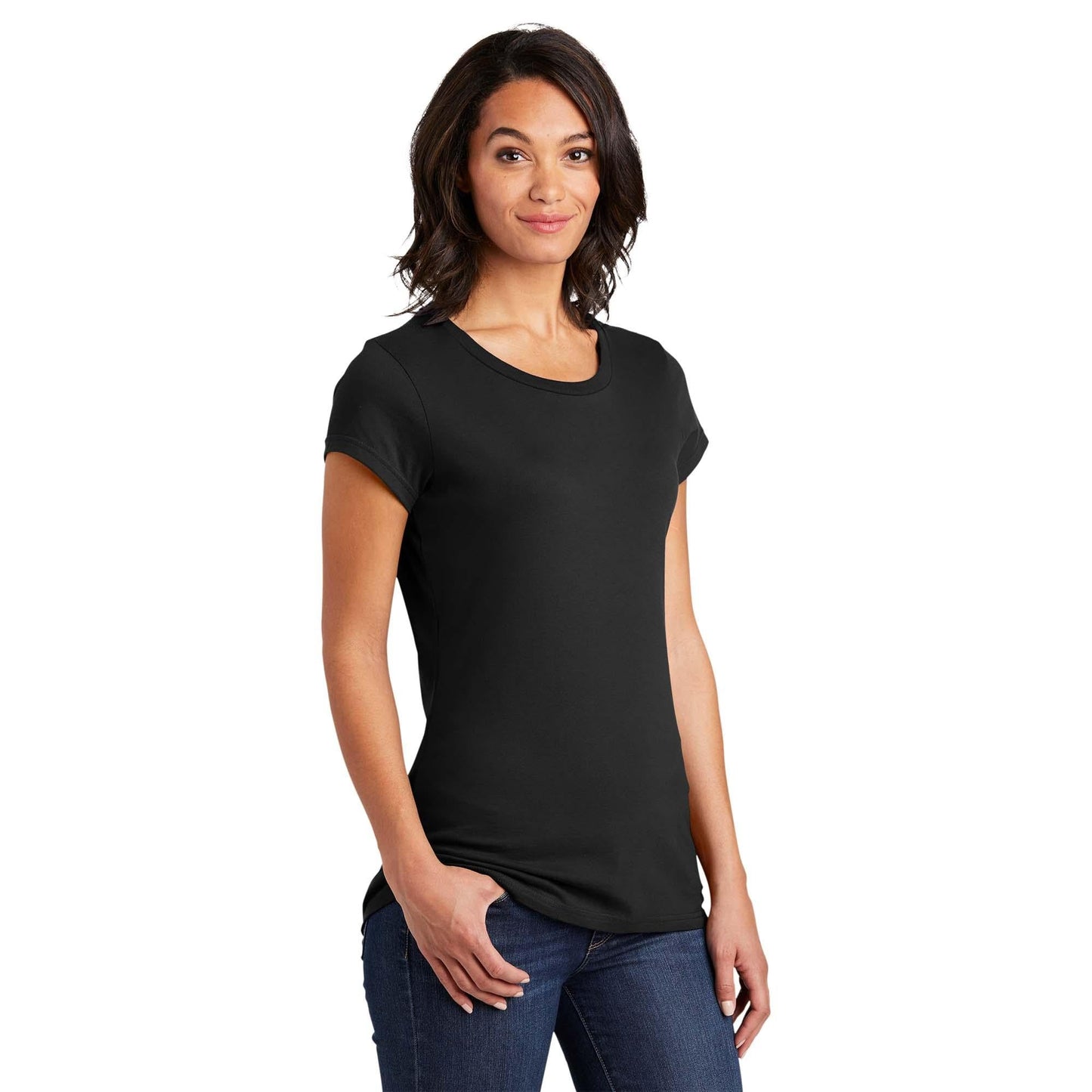 Black T-Shirts - District - Soft Cotton Tee - Comfortable Fit
