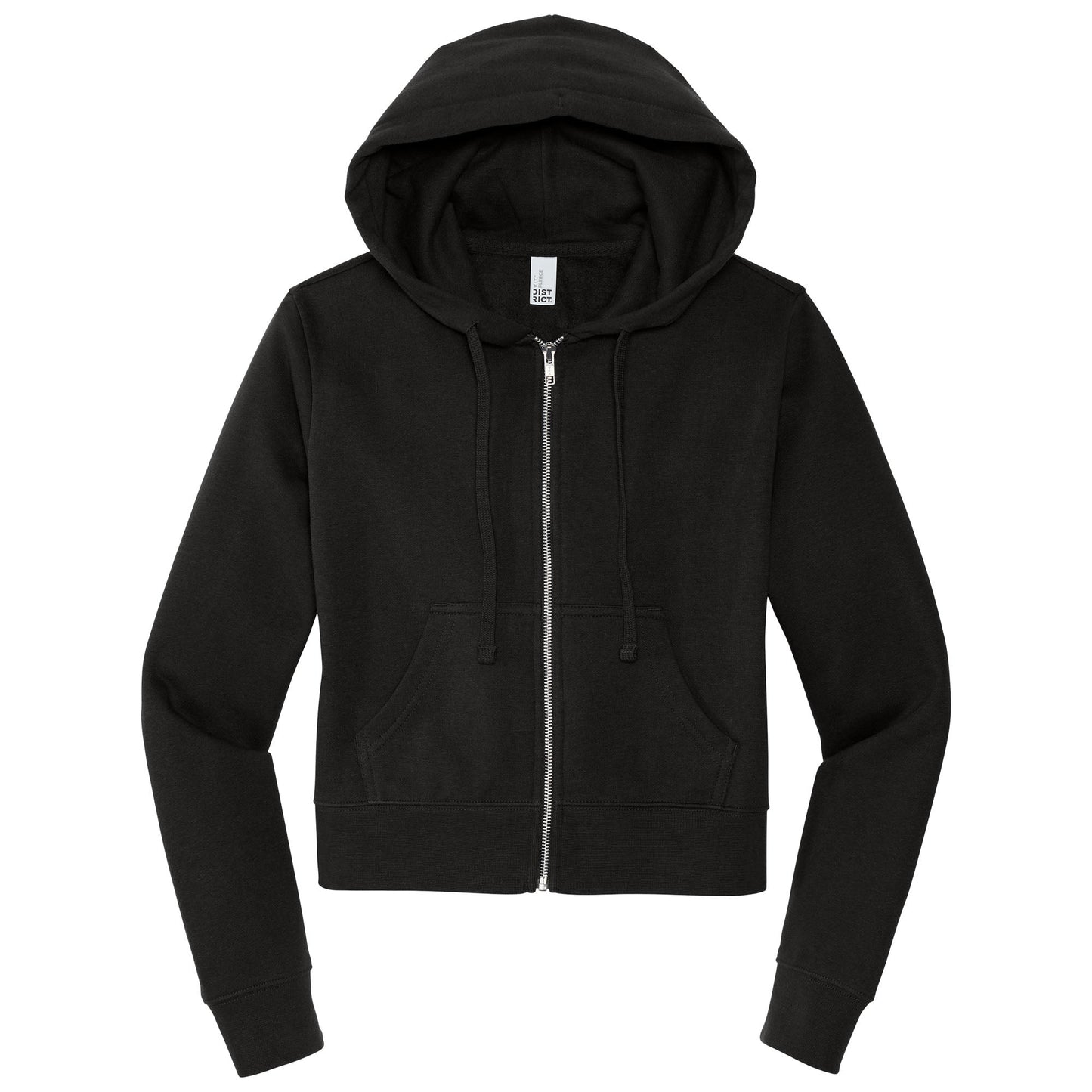 Black Fleece Hoodie - District - Stylish Full-Zip - Apparel