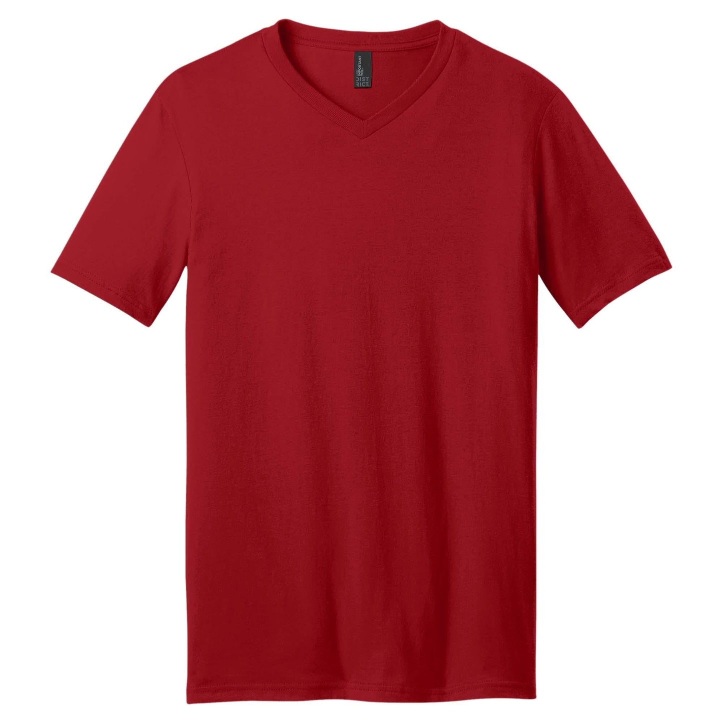 Black T-Shirts - District - V-Neck Style Cotton Blend