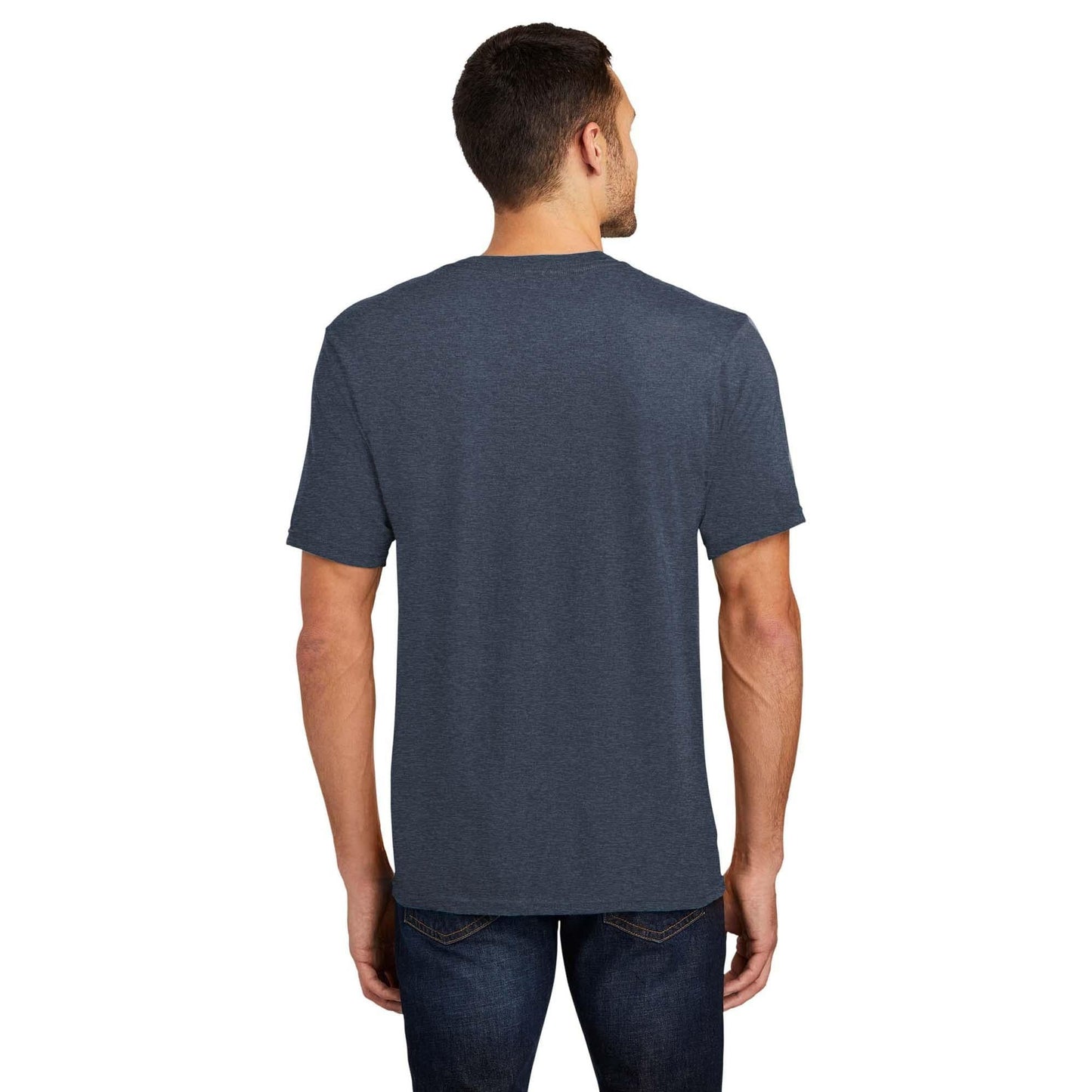 Black T-Shirts - District - V-Neck Style Cotton Blend