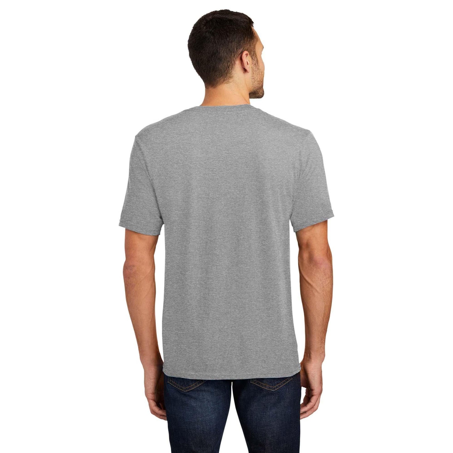 Black T-Shirts - District - V-Neck Style Cotton Blend