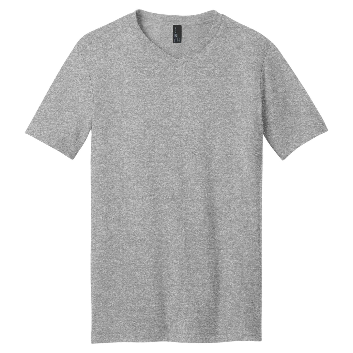 Black T-Shirts - District - V-Neck Style Cotton Blend