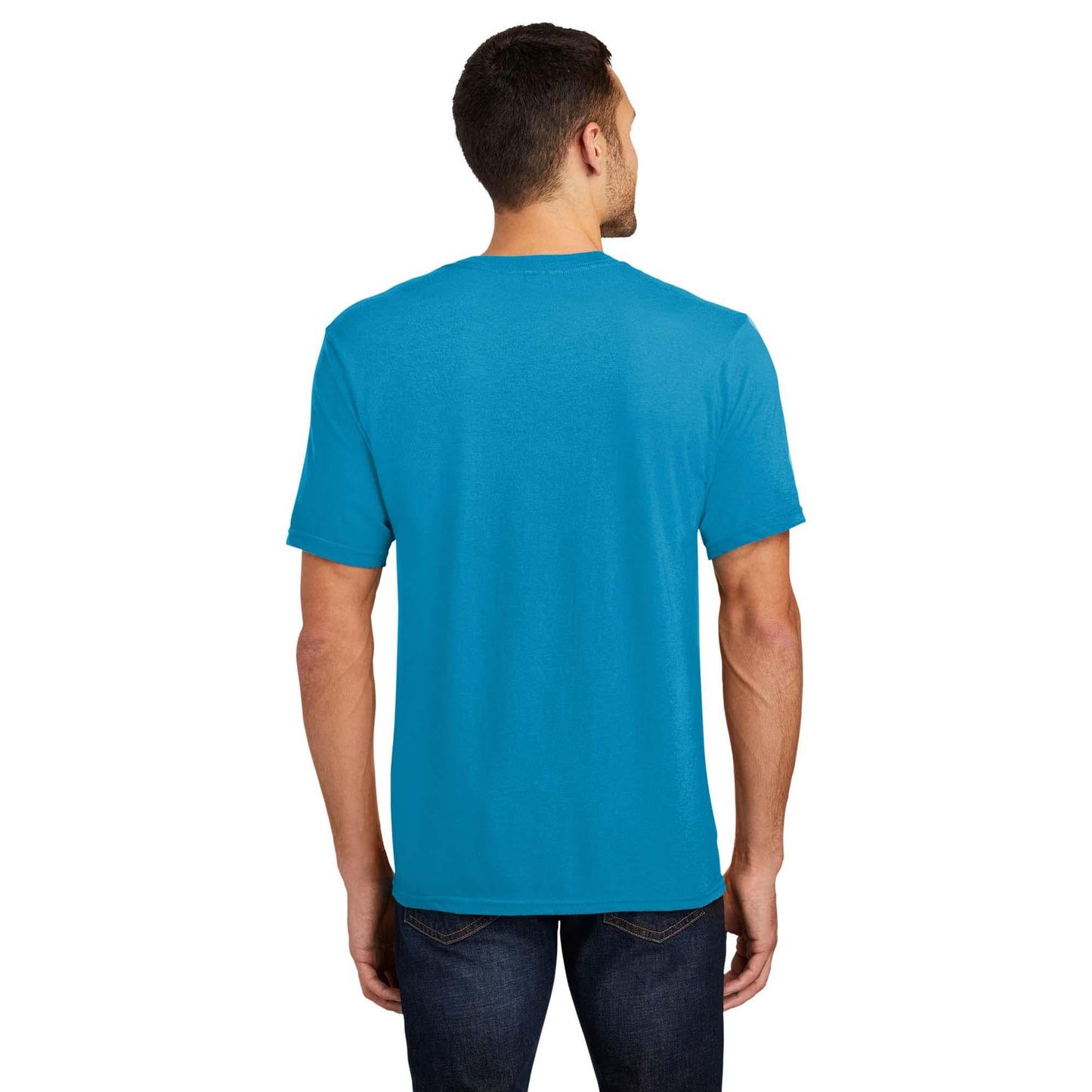 Black T-Shirts - District - V-Neck Style Cotton Blend