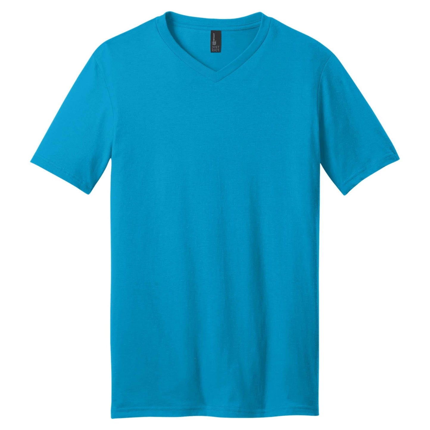 Black T-Shirts - District - V-Neck Style Cotton Blend