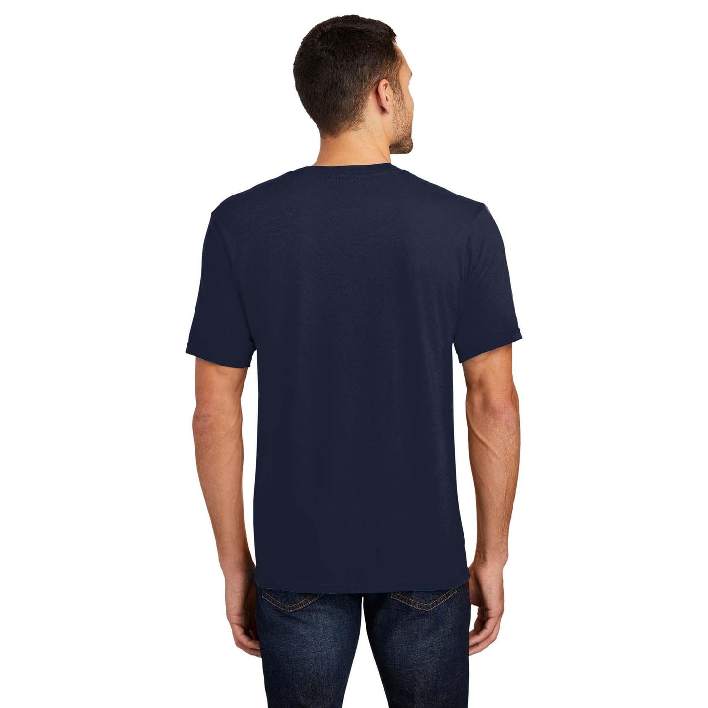 Black T-Shirts - District - V-Neck Style Cotton Blend