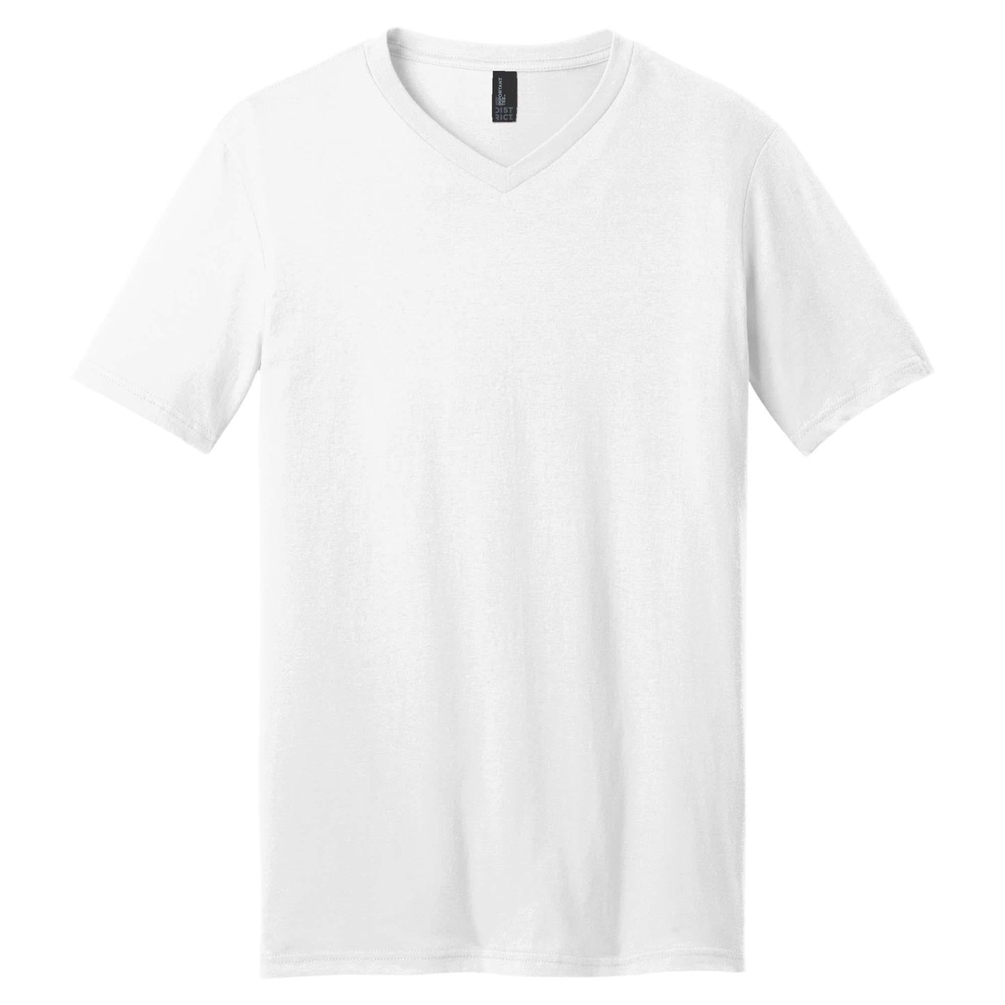 Black T-Shirts - District - V-Neck Style Cotton Blend