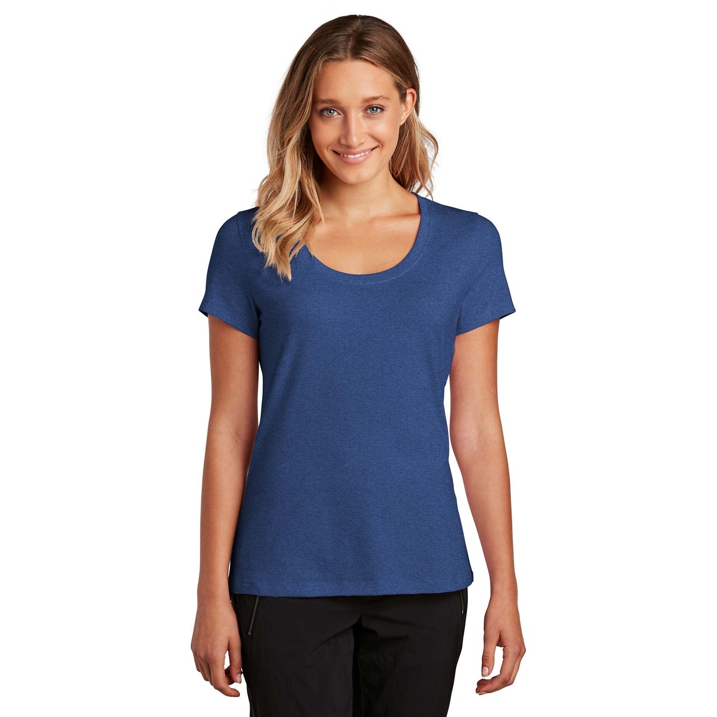 Black T-Shirt - District - Soft Flex Scoop Neck Design