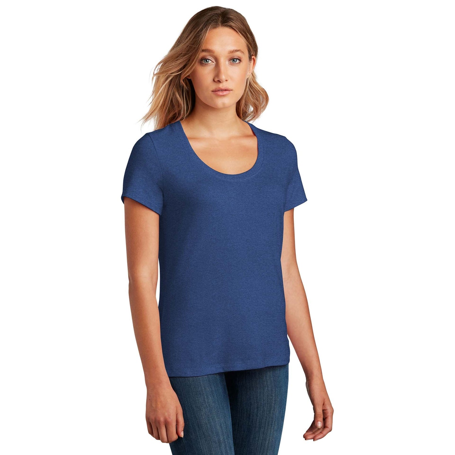 Black T-Shirt - District - Soft Flex Scoop Neck Design