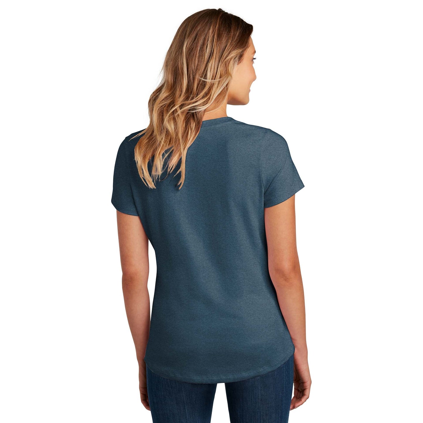 Black T-Shirt - District - Soft Flex Scoop Neck Design