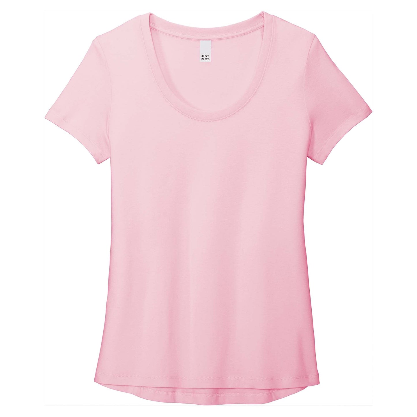 Black T-Shirt - District - Soft Flex Scoop Neck Design