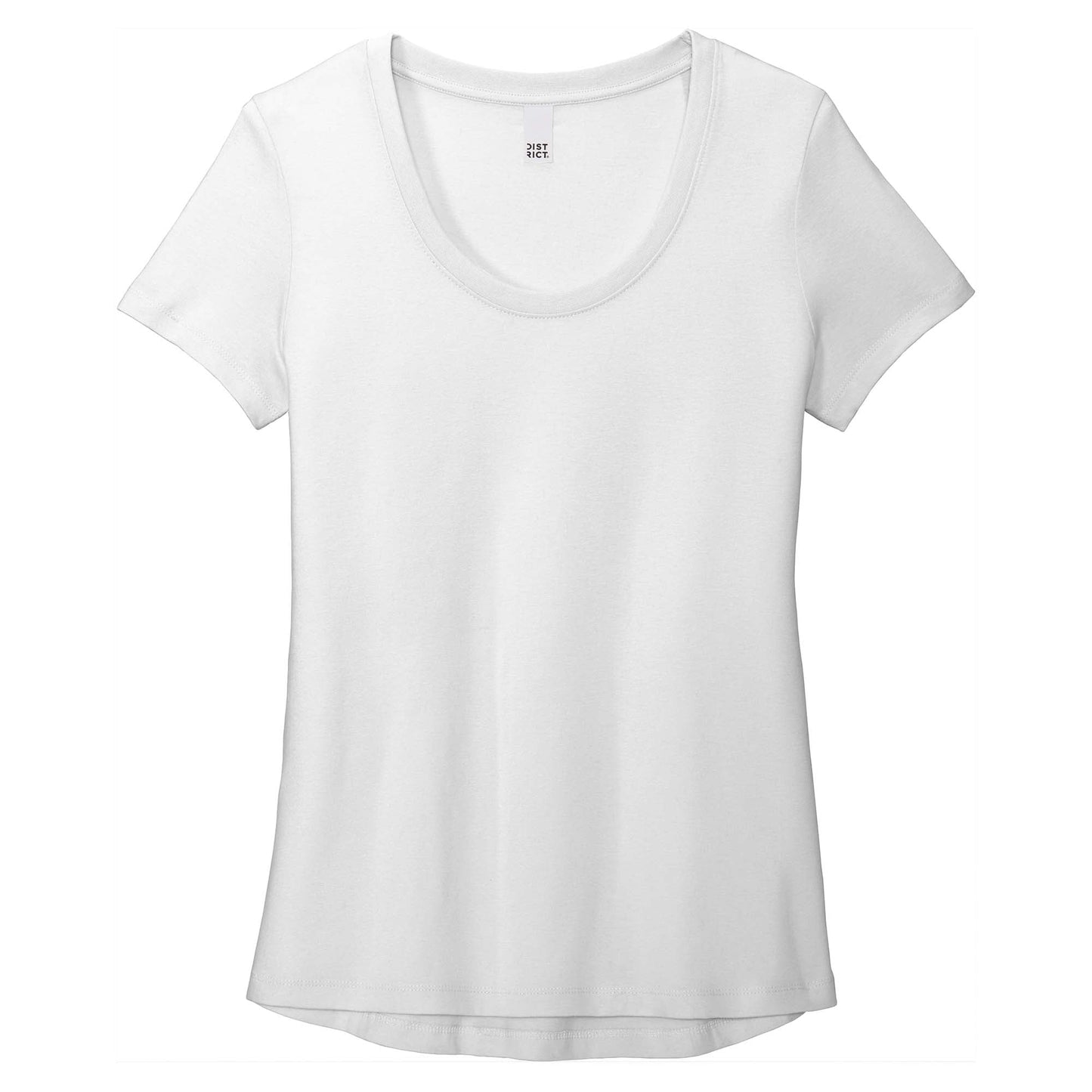 Black T-Shirt - District - Soft Flex Scoop Neck Design