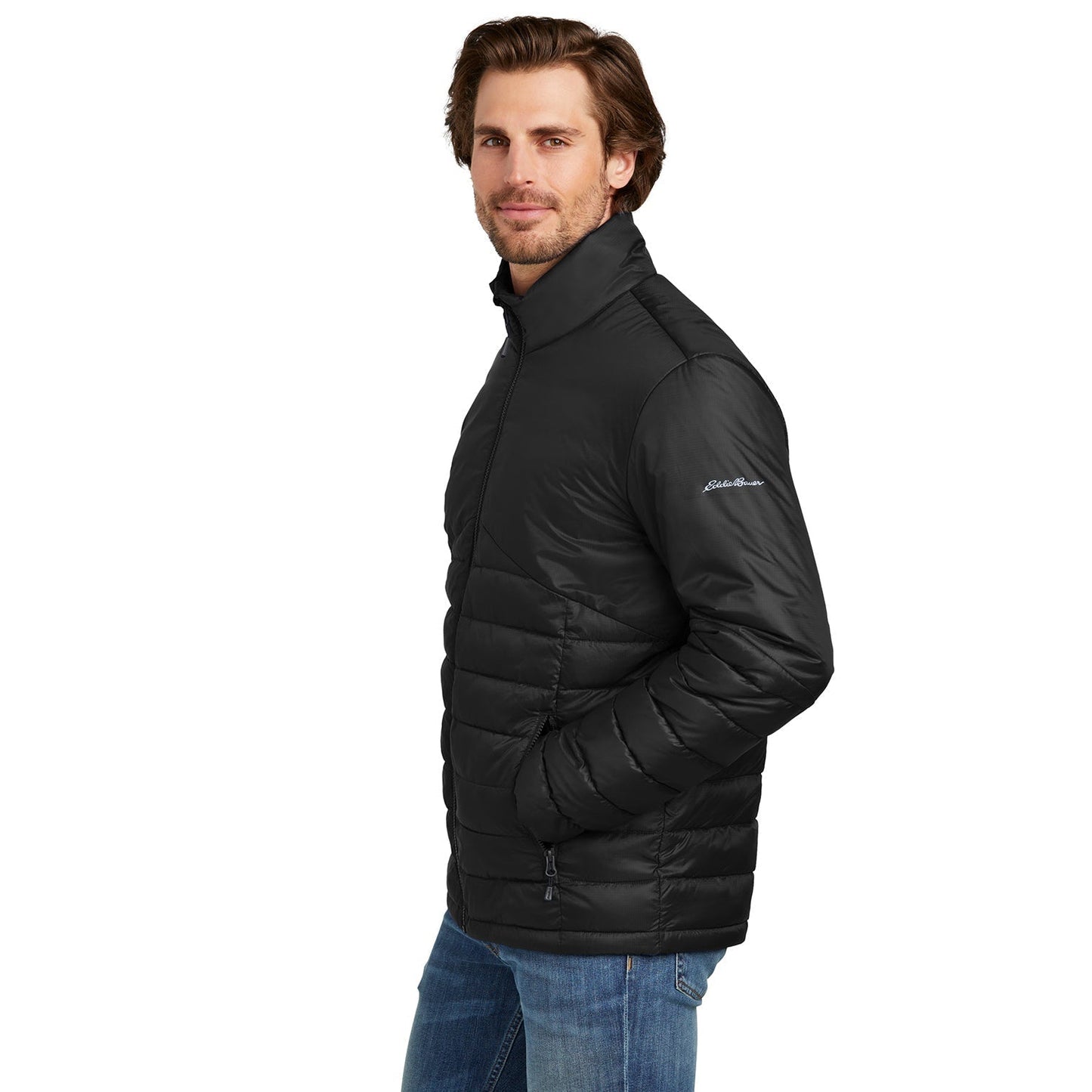 Deep Black Jacket - Eddie Bauer - Quilted Design