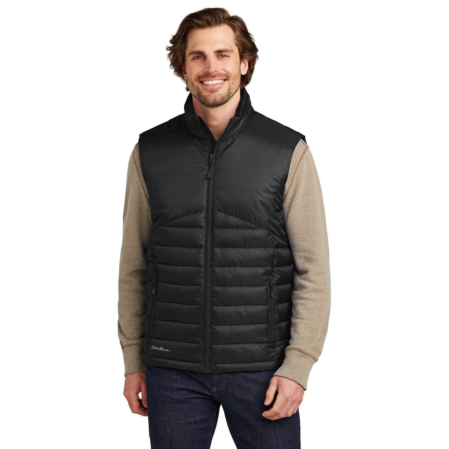 Deep Black Vests - Eddie Bauer - Quilted Design