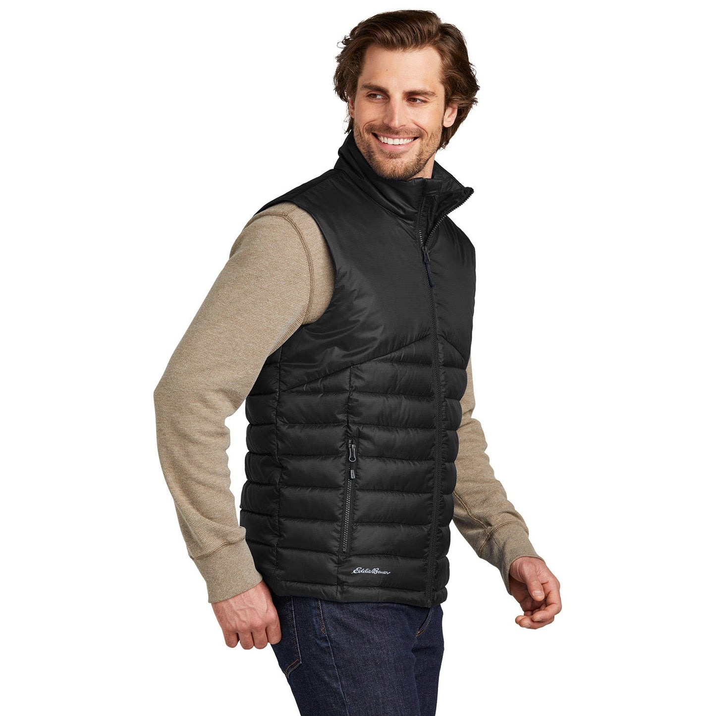 Deep Black Vests - Eddie Bauer - Quilted Design