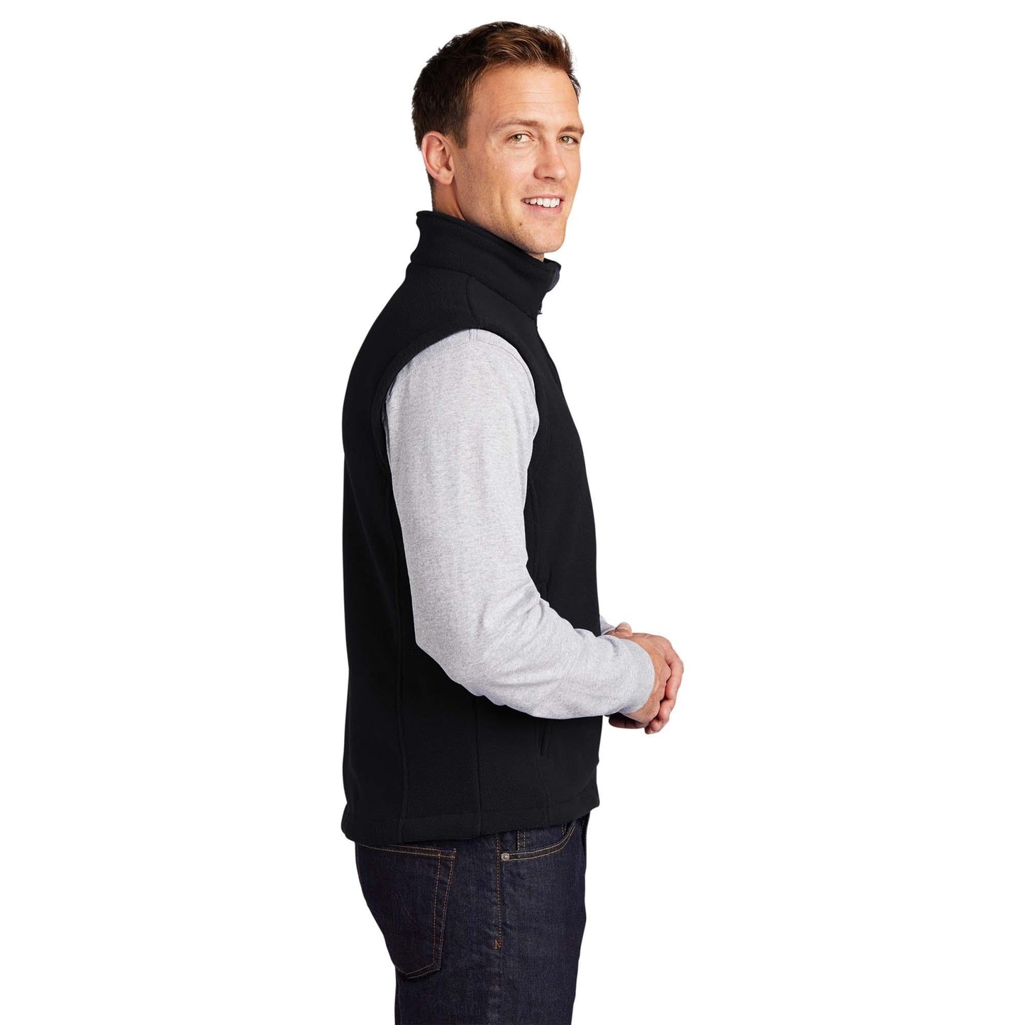 Black Fleece Vest - Port Authority - Ultra-Soft Comfort