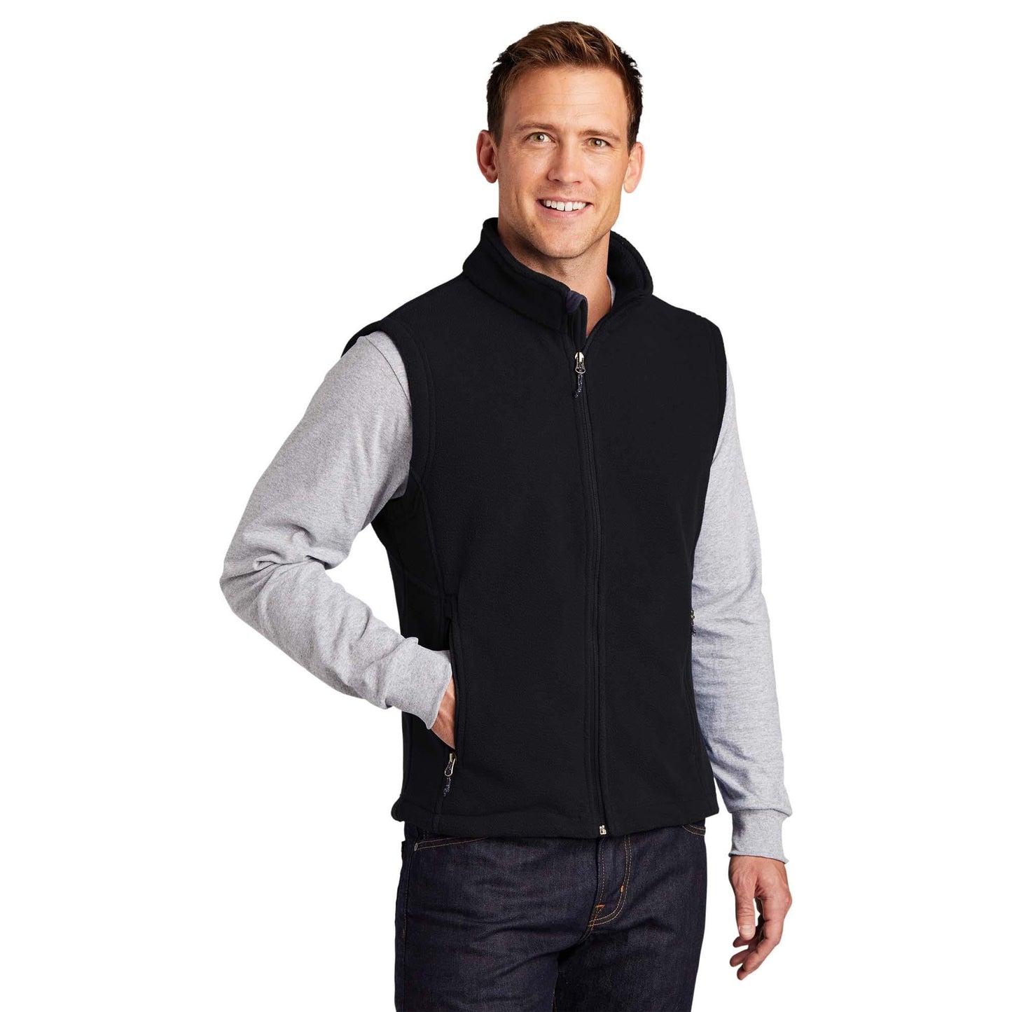 Black Fleece Vest - Port Authority - Ultra-Soft Comfort