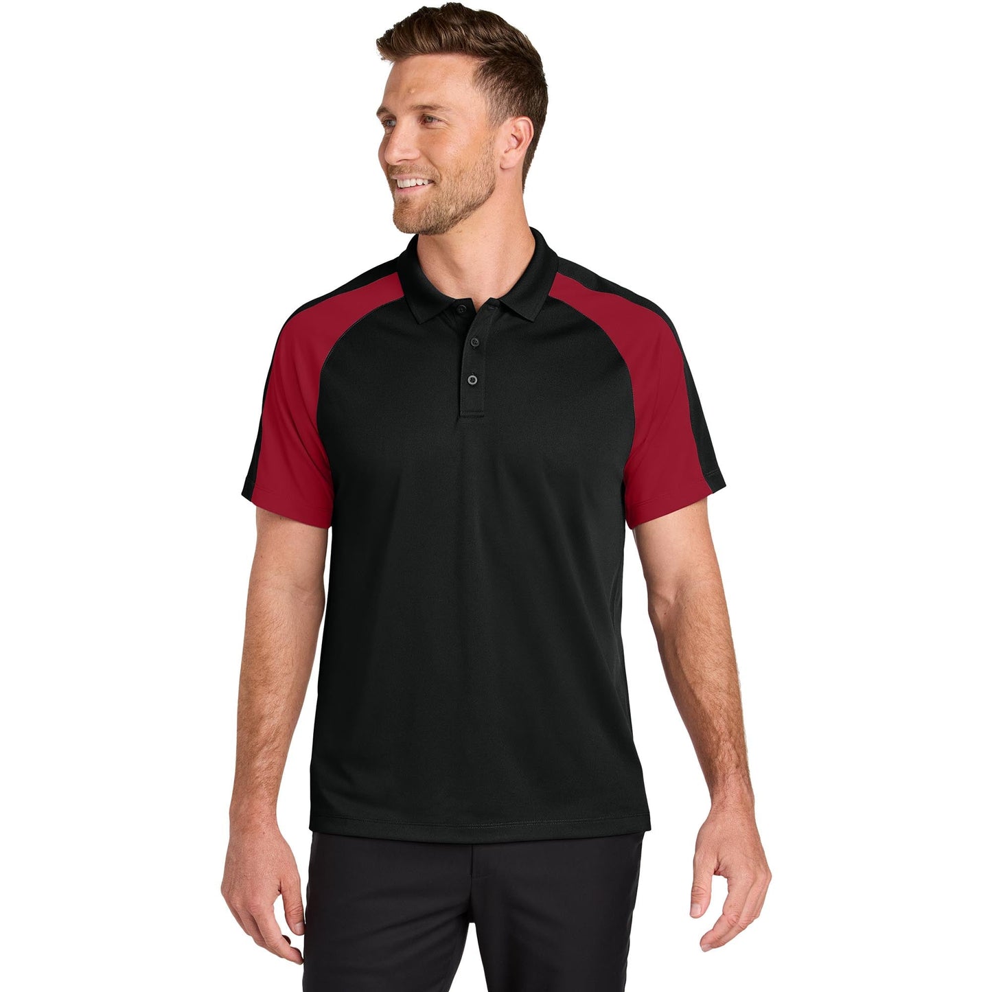 Deep Black/Rich Red Polo Shirt - Port Authority - Soft Fabric