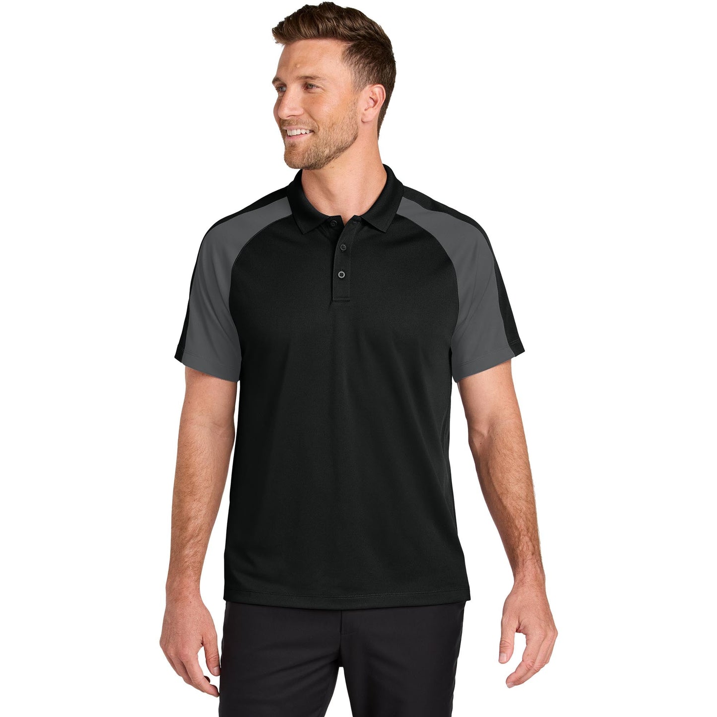 Deep Black/Rich Red Polo Shirt - Port Authority - Soft Fabric