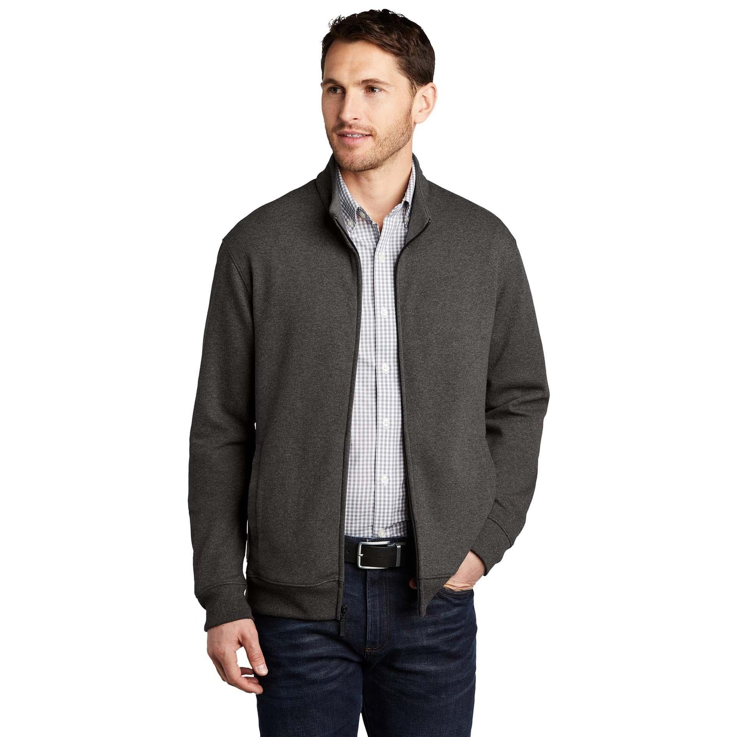 Charcoal Heather Sweatshirt - Port Authority - Soft Fabric