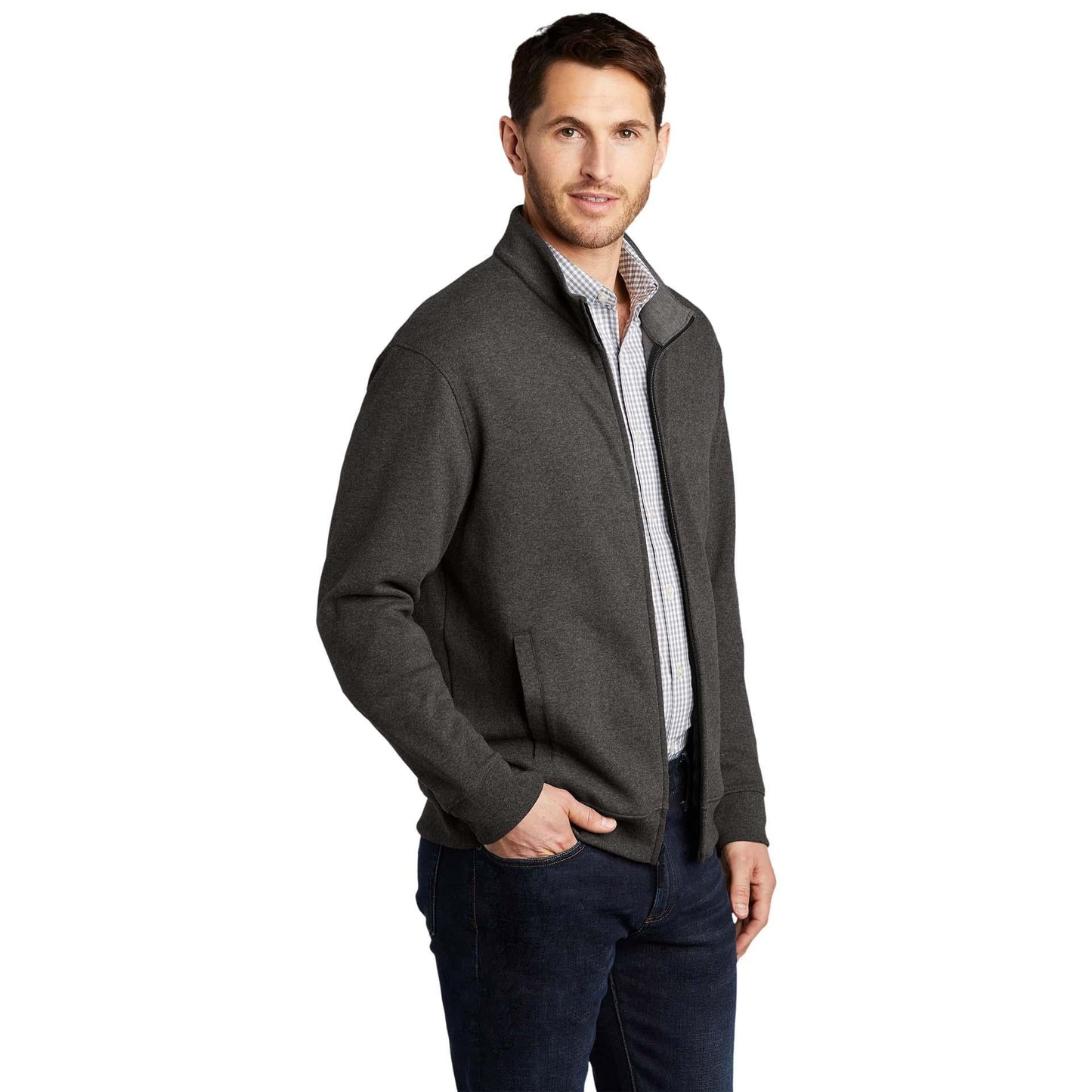 Charcoal Heather Sweatshirt - Port Authority - Soft Fabric