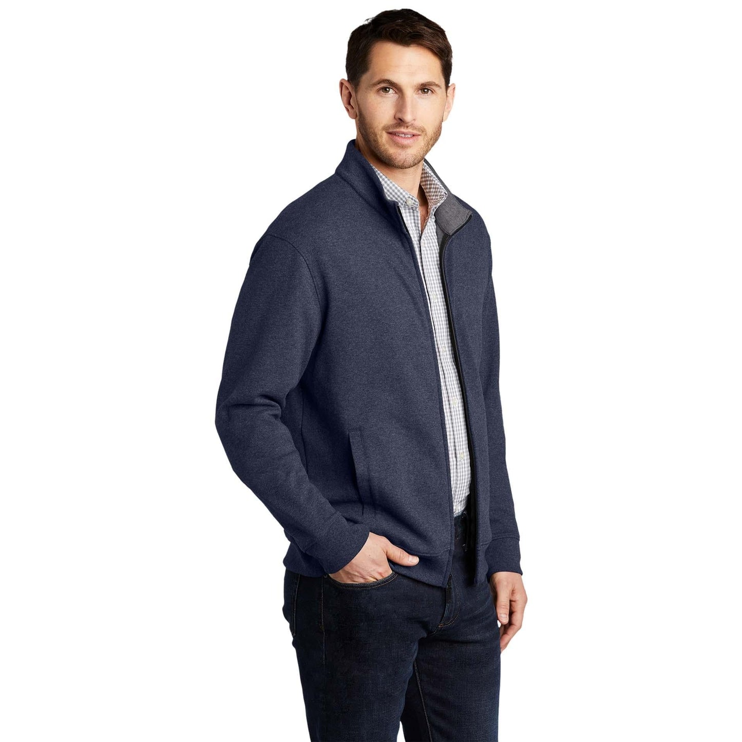 Charcoal Heather Sweatshirt - Port Authority - Soft Fabric