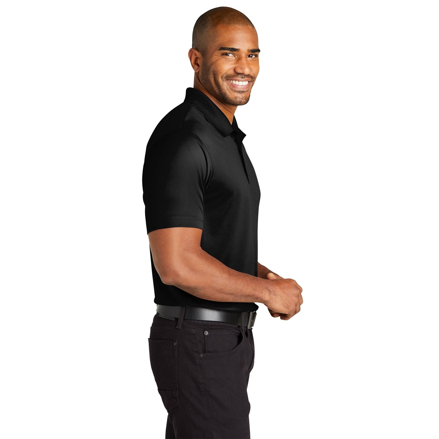 Deep Black Polo Shirts - Port Authority - Eco-Friendly Fabric