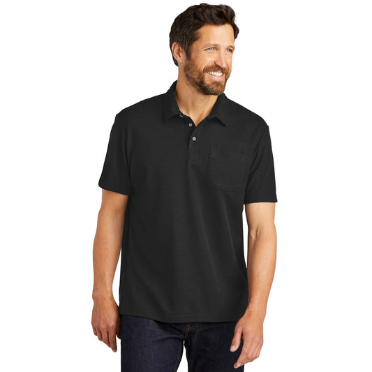 Black Polo Shirt - Port Authority - Eco-Friendly Fabric