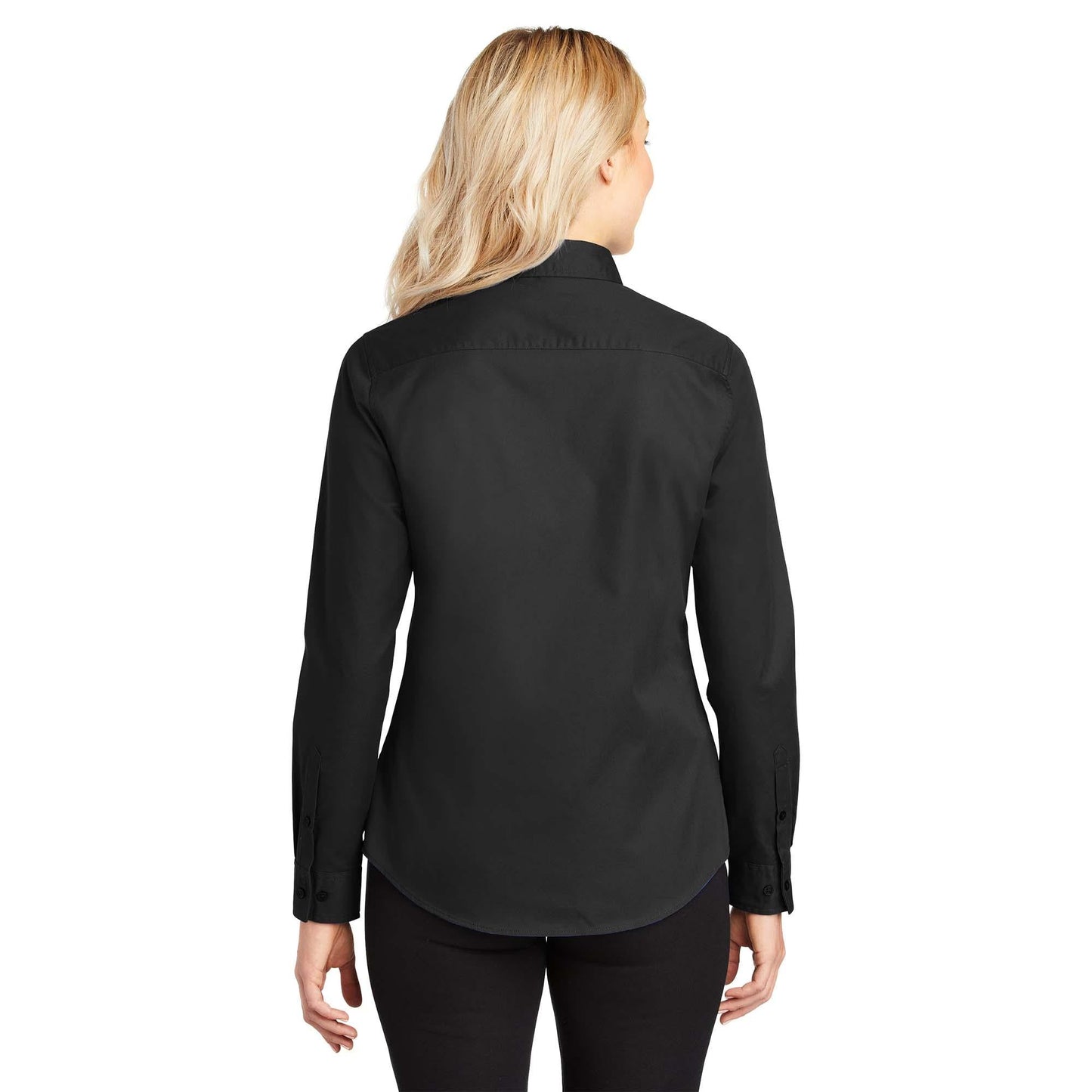 Black/Light Stone Button Up Shirt - Port Authority - Easy Care