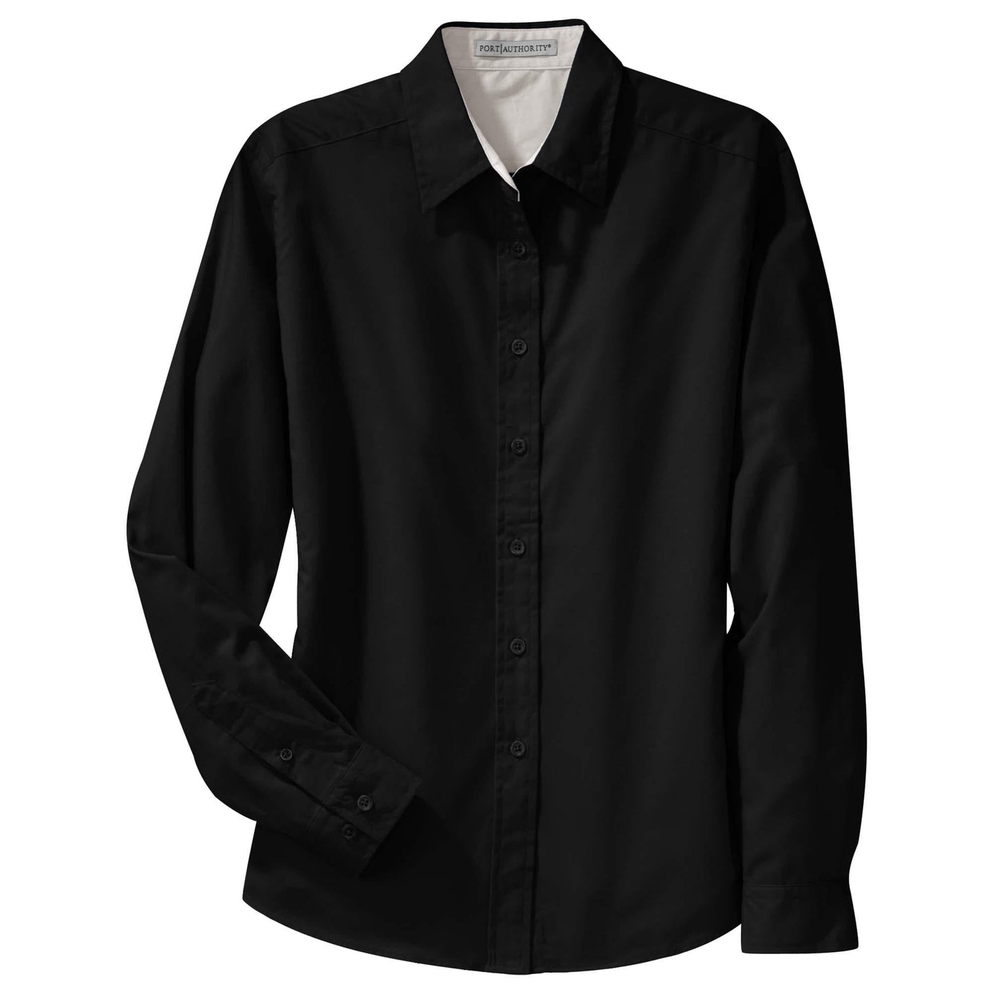 Black/Light Stone Button Up Shirt - Port Authority - Easy Care