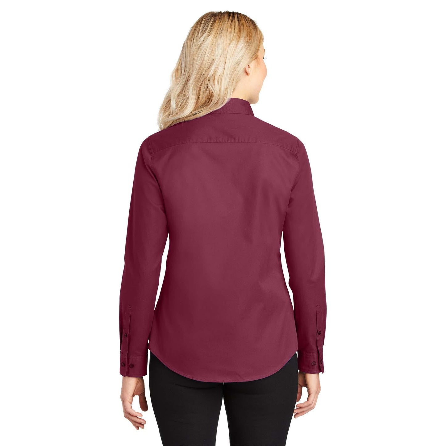 Black/Light Stone Button Up Shirt - Port Authority - Easy Care