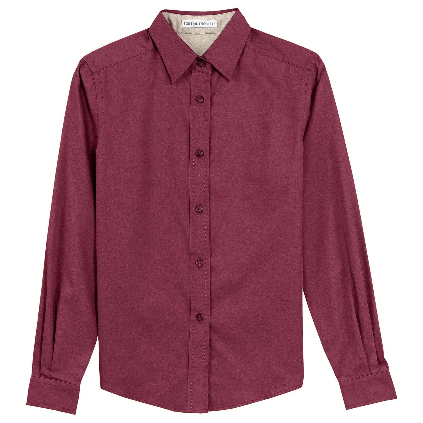 Black/Light Stone Button Up Shirt - Port Authority - Easy Care