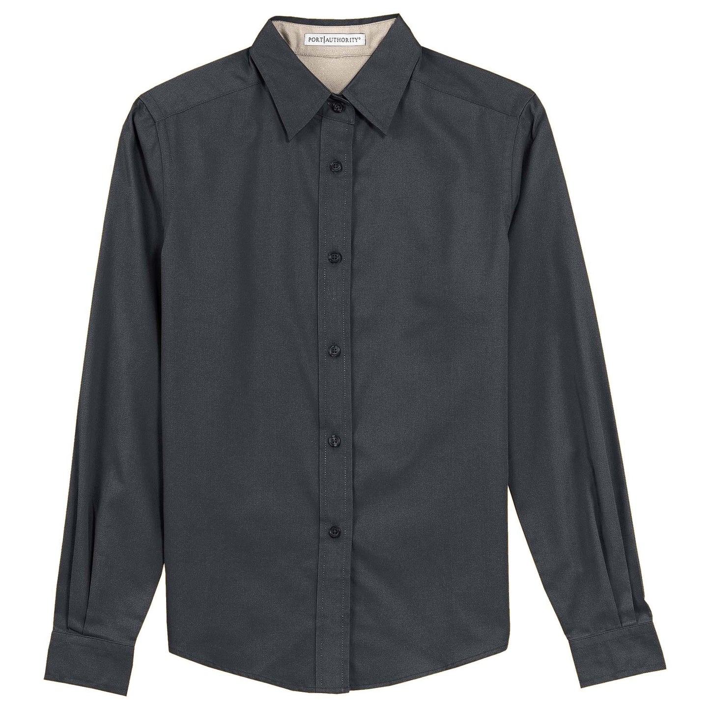 Black/Light Stone Button Up Shirt - Port Authority - Easy Care