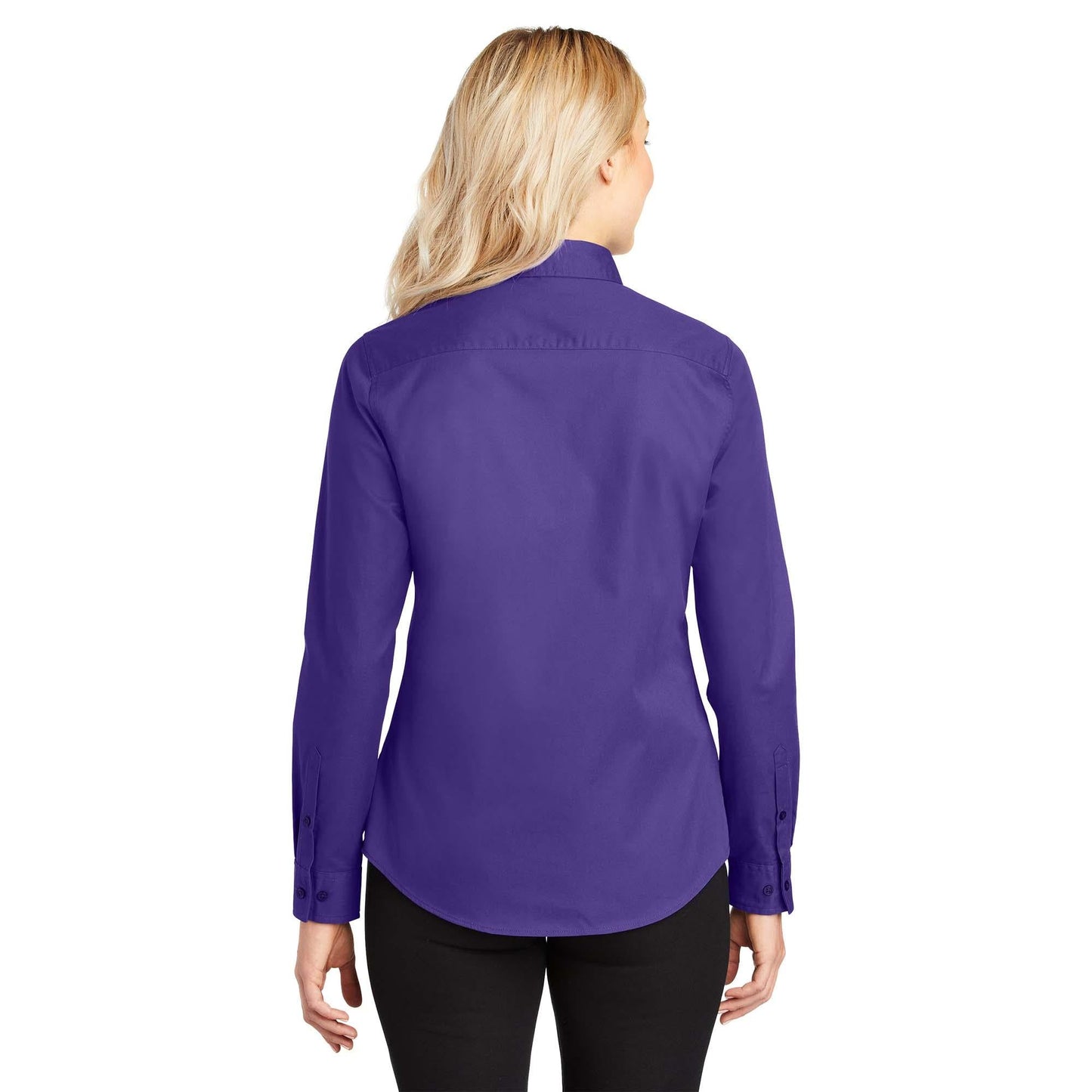 Black/Light Stone Button Up Shirt - Port Authority - Easy Care