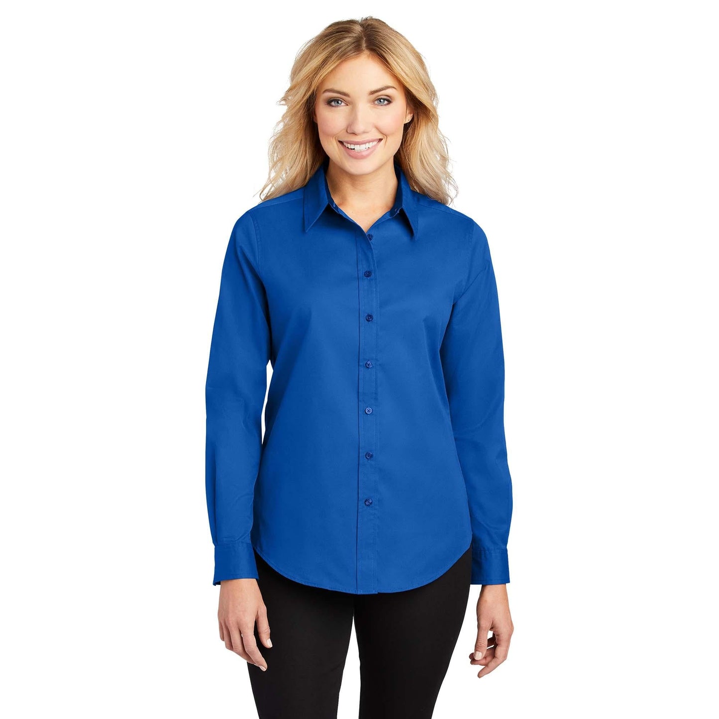 Black/Light Stone Button Up Shirt - Port Authority - Easy Care