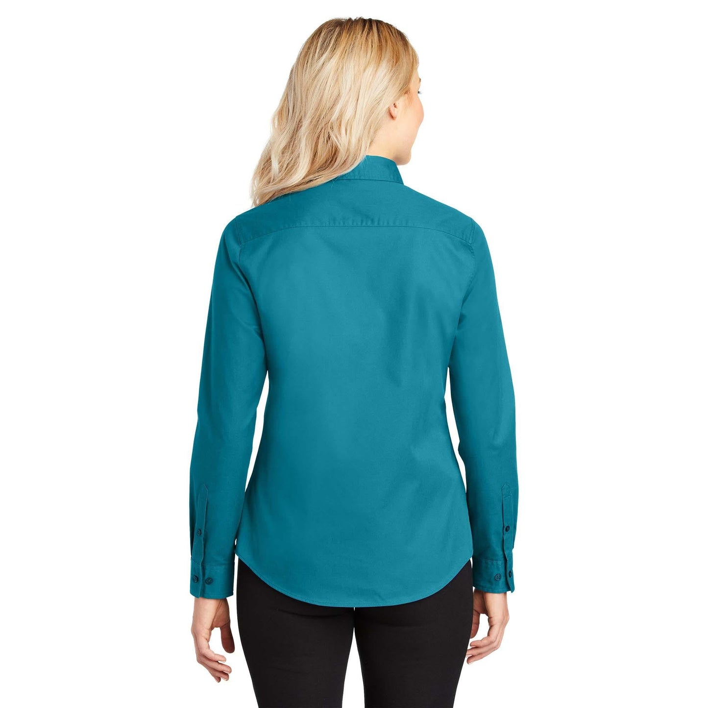 Black/Light Stone Button Up Shirt - Port Authority - Easy Care