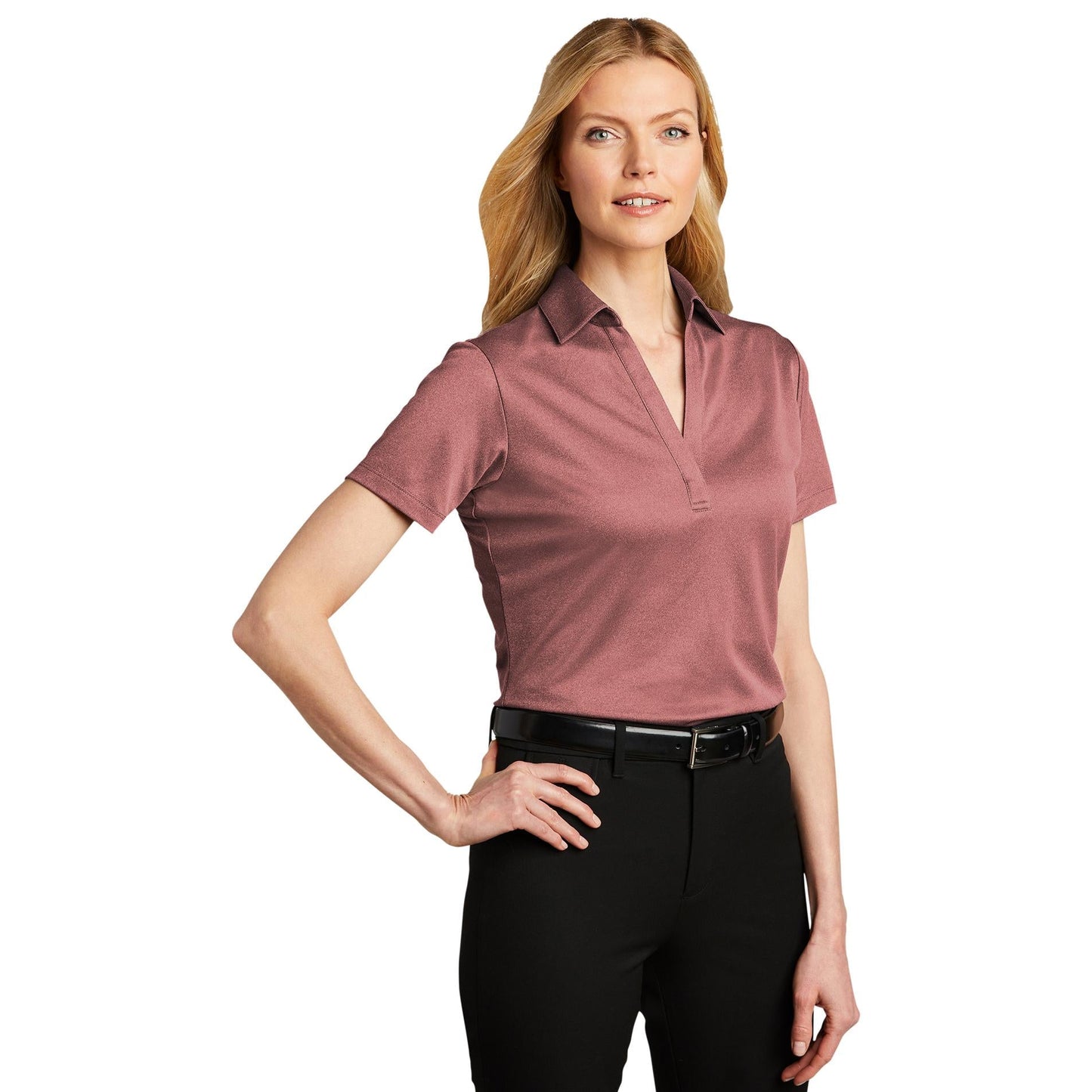 Black Heather Polo Shirt - Port Authority - Silk Touch