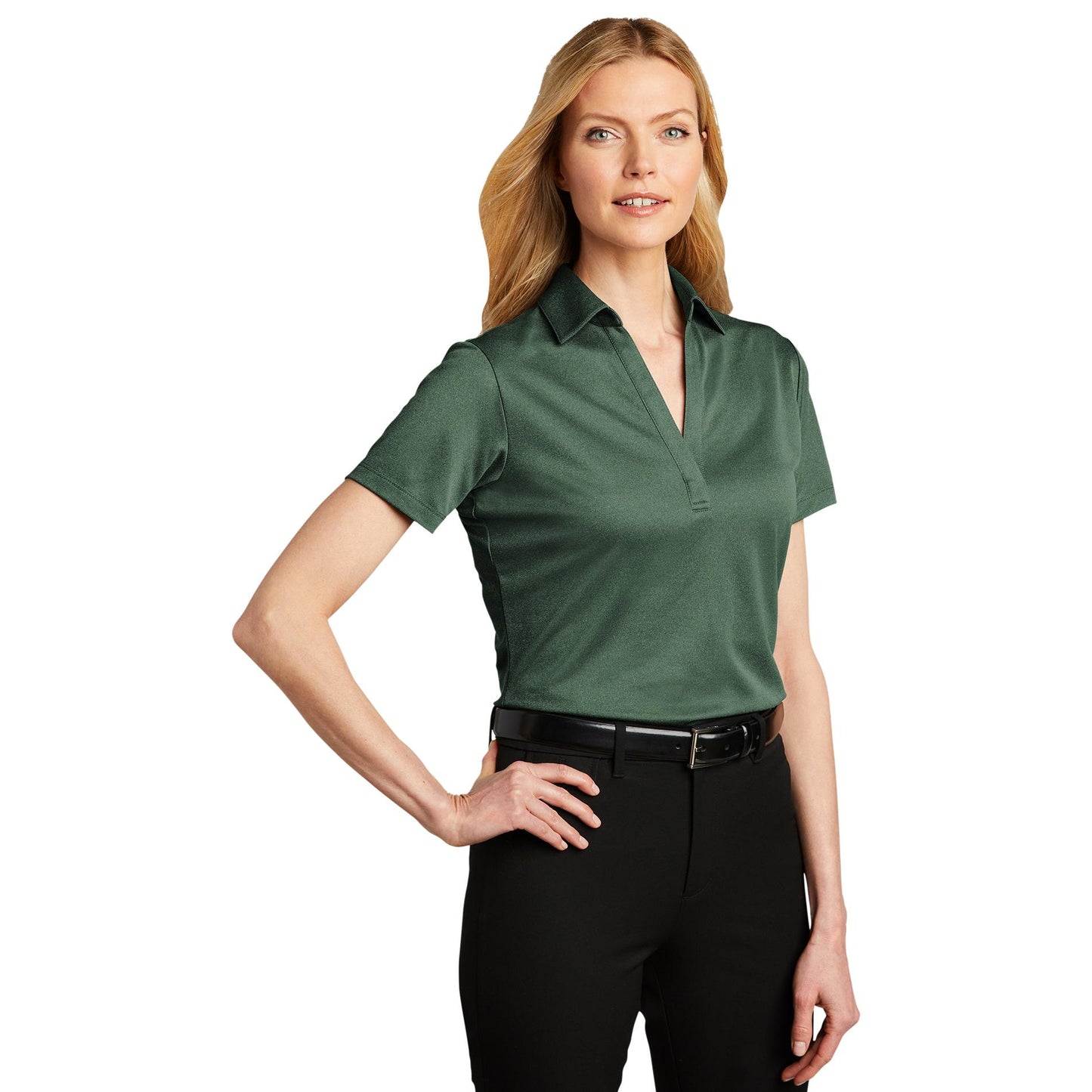 Black Heather Polo Shirt - Port Authority - Silk Touch